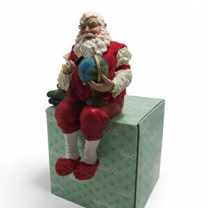 TRADITIONS Santa Claus Shelf Figurine with Globe and Magnifying Glass Vintage 10